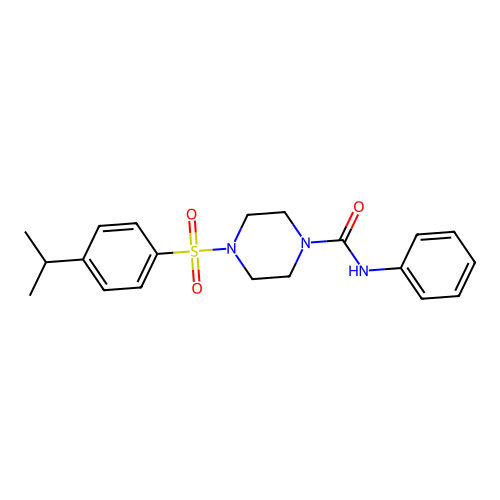 N-phenyl-4-(4-propan-2-ylphenyl)sulfonylpiperazine-1-carboxamide structure