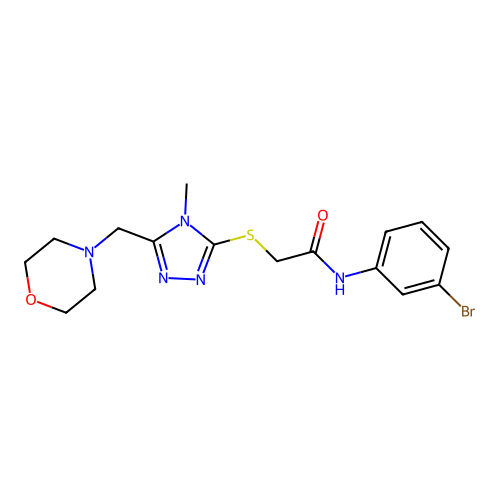 N-(3-bromophenyl)-2-[[4-methyl-5-(morpholin-4-ylmethyl)-1,2,4-triazol-3-yl]sulfanyl]acetamide structure