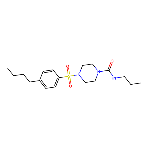 4-(4-butylphenyl)sulfonyl-N-propylpiperazine-1-carboxamide structure