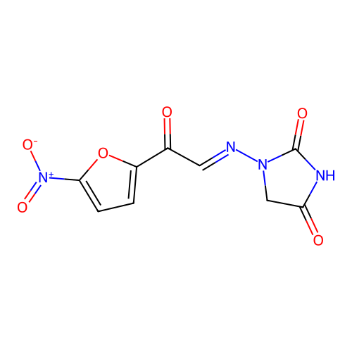 Hydantoin, 1-(((5-nitro-2-furoyl)methylene)amino)- structure