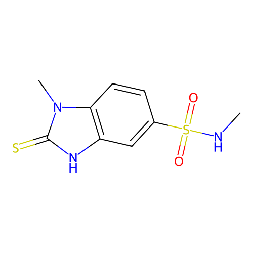 N,1-dimethyl-2-sulfanylidene-3H-benzimidazole-5-sulfonamide structure