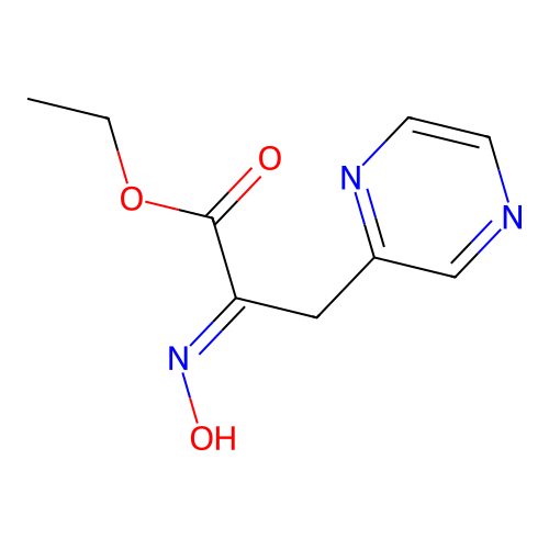 Ethyl (2E)-2-hydroxyimino-3-pyrazin-2-YL-propanoate structure
