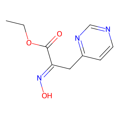 (E)-Ethyl 2-(hydroxyimino)-3-(pyrimidin-4-yl)propanoate structure