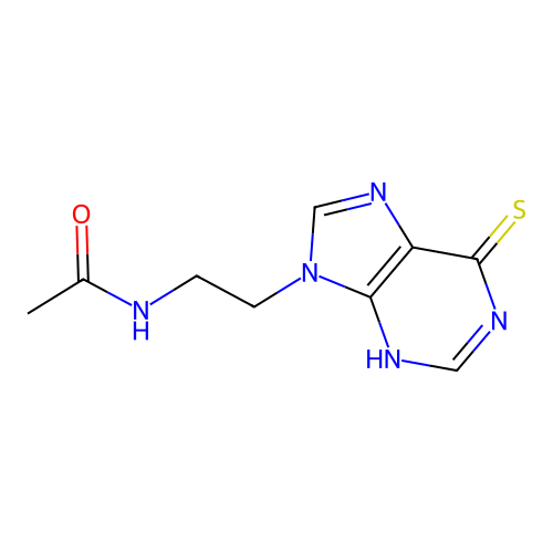 N-[2-(6-Sulfanylidene-3,6-dihydro-9H-purin-9-yl)ethyl]acetamide structure