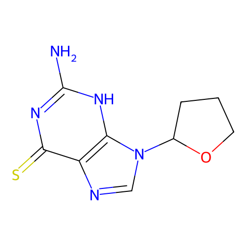9H-Purine-6-thiol, 2-amino-9-(tetrahydro-2-furyl)- structure