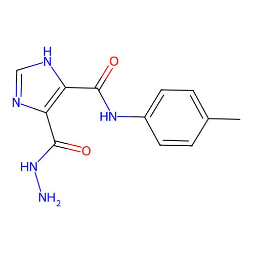 5-Hydrazinocarbonyl-1H-imidazole-4-carboxylic acid p-tolylamide structure