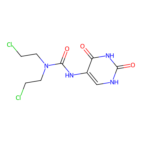 N,N-Bis(2-chloroethyl)-N'-(2,4-dioxo-1,2,3,4-tetrahydropyrimidin-5-yl)urea structure