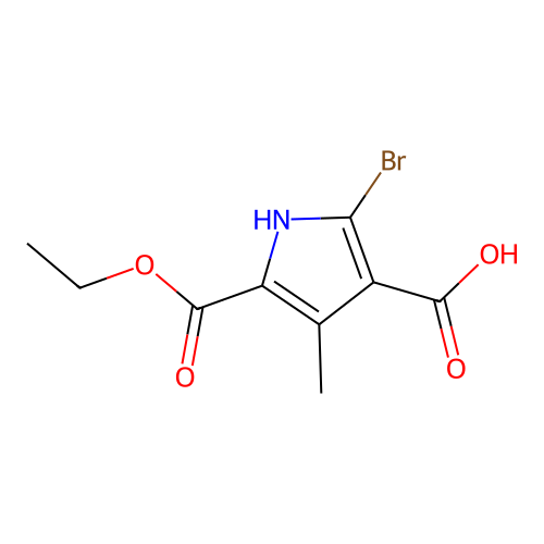 2-Ethyl 5-bromo-3-methyl-1H-pyrrole-2,4-dicarboxylate structure