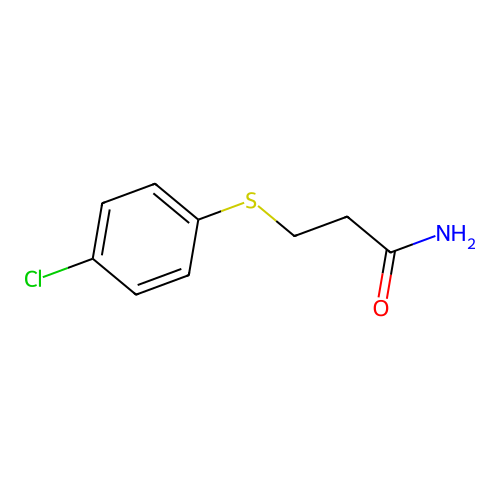 3-(4-Chlorophenyl)sulfanylpropanamide structure