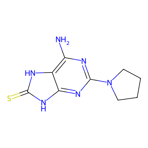 6-Amino-2-pyrrolidin-1-yl-7,9-dihydropurine-8-thione structure