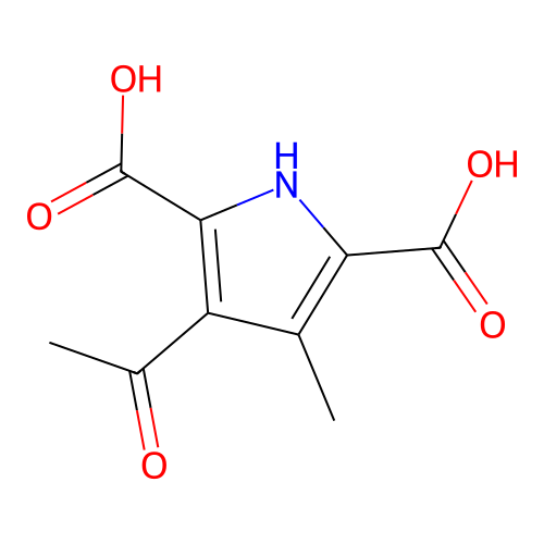 3-Acetyl-4-methyl-1H-pyrrole-2,5-dicarboxylic acid structure