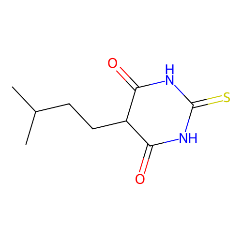 5-(3-Methylbutyl)-2-sulfanylidene-1,3-diazinane-4,6-dione structure