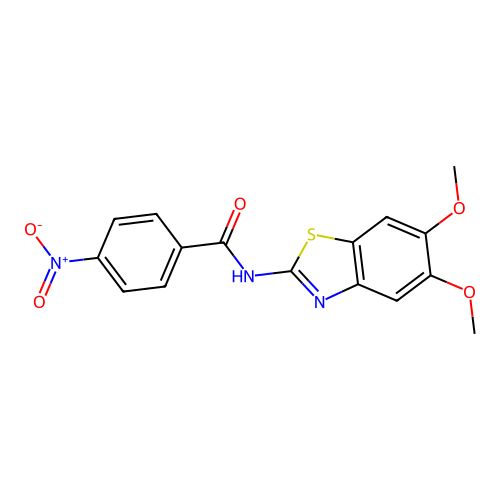 N-(5,6-dimethoxy-1,3-benzothiazol-2-yl)-4-nitrobenzamide structure