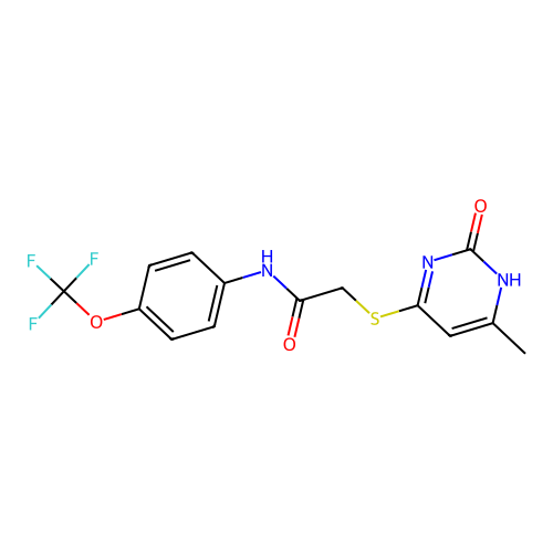 2-[(6-methyl-2-oxo-1,2-dihydropyrimidin-4-yl)sulfanyl]-N-[4-(trifluoromethoxy)phenyl]acetamide structure