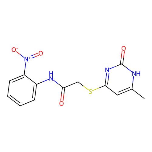 2-[(6-methyl-2-oxo-1H-pyrimidin-4-yl)sulfanyl]-N-(2-nitrophenyl)acetamide structure