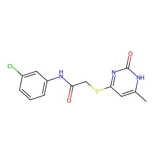 N-(3-chlorophenyl)-2-[(6-methyl-2-oxo-1H-pyrimidin-4-yl)sulfanyl]acetamide structure