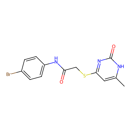 N-(4-bromophenyl)-2-[(6-methyl-2-oxo-1H-pyrimidin-4-yl)sulfanyl]acetamide structure