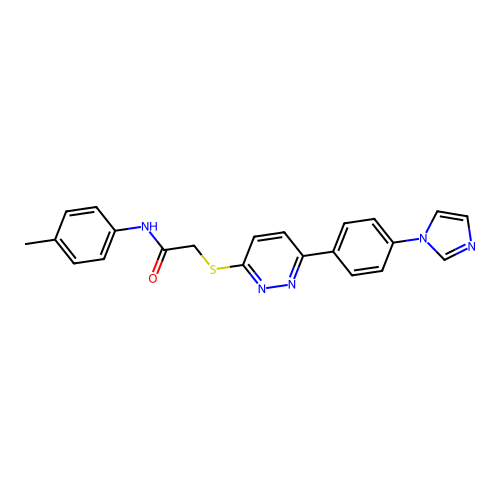 2-[6-(4-imidazol-1-ylphenyl)pyridazin-3-yl]sulfanyl-N-(4-methylphenyl)acetamide structure