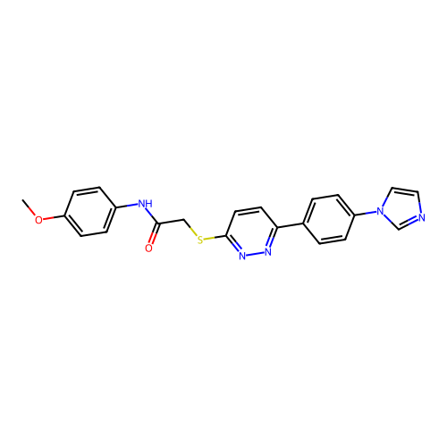 2-[6-(4-imidazol-1-ylphenyl)pyridazin-3-yl]sulfanyl-N-(4-methoxyphenyl)acetamide structure