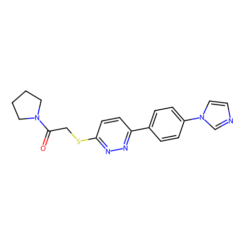 2-[6-(4-Imidazol-1-ylphenyl)pyridazin-3-yl]sulfanyl-1-pyrrolidin-1-ylethanone structure