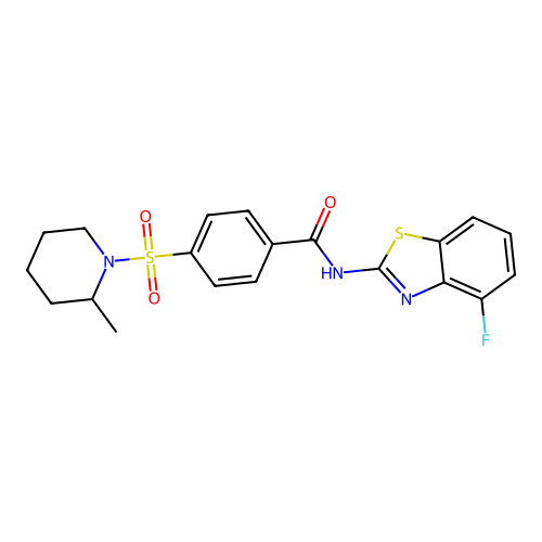 N-(4-fluorobenzo[d]thiazol-2-yl)-4-((2-methylpiperidin-1-yl)sulfonyl)benzamide structure