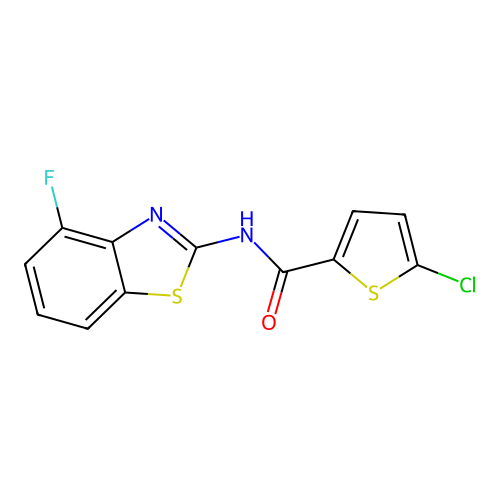 5-chloro-N-(4-fluoro-1,3-benzothiazol-2-yl)thiophene-2-carboxamide structure