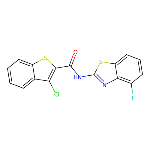 3-chloro-N-(4-fluoro-1,3-benzothiazol-2-yl)-1-benzothiophene-2-carboxamide structure