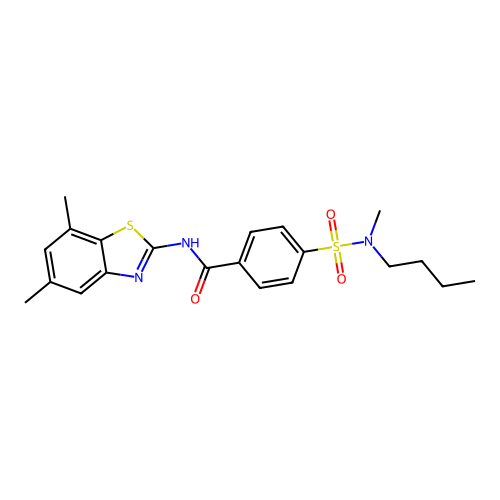 4-[butyl(methyl)sulfamoyl]-N-(5,7-dimethyl-1,3-benzothiazol-2-yl)benzamide structure