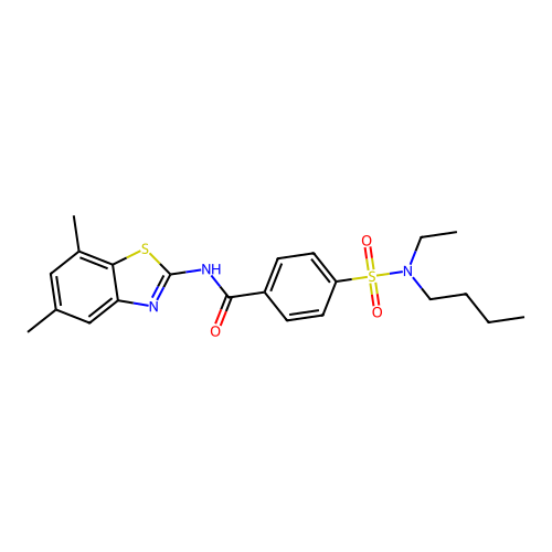 4-[butyl(ethyl)sulfamoyl]-N-(5,7-dimethyl-1,3-benzothiazol-2-yl)benzamide structure
