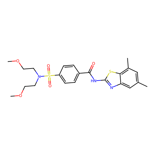 4-[bis(2-methoxyethyl)sulfamoyl]-N-(5,7-dimethyl-1,3-benzothiazol-2-yl)benzamide structure
