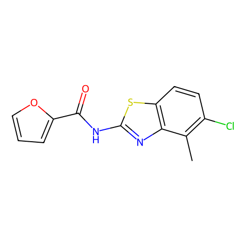 N-(5-chloro-4-methyl-1,3-benzothiazol-2-yl)furan-2-carboxamide structure