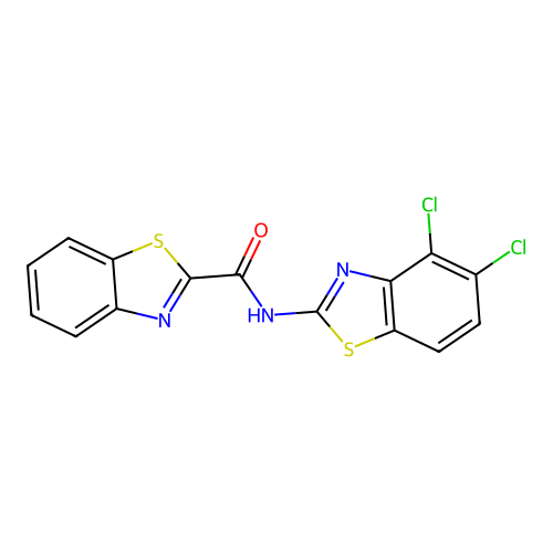 N-(4,5-dichloro-1,3-benzothiazol-2-yl)-1,3-benzothiazole-2-carboxamide structure