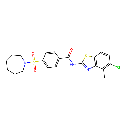 4-(azepan-1-ylsulfonyl)-N-(5-chloro-4-methylbenzo[d]thiazol-2-yl)benzamide structure