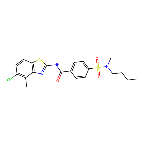 4-[butyl(methyl)sulfamoyl]-N-(5-chloro-4-methyl-1,3-benzothiazol-2-yl)benzamide structure