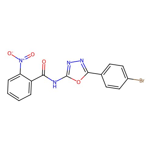 N-[5-(4-bromophenyl)-1,3,4-oxadiazol-2-yl]-2-nitrobenzamide structure