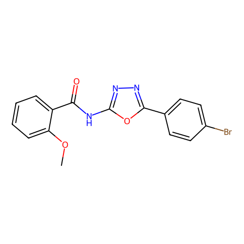 N-[5-(4-bromophenyl)-1,3,4-oxadiazol-2-yl]-2-methoxybenzamide structure