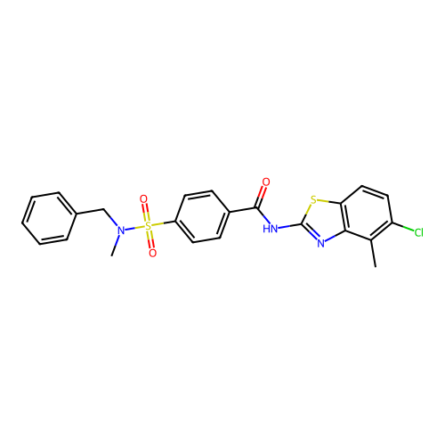 4-[benzyl(methyl)sulfamoyl]-N-(5-chloro-4-methyl-1,3-benzothiazol-2-yl)benzamide structure