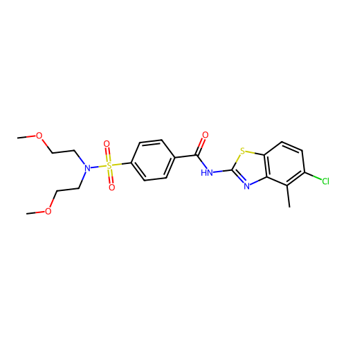 4-[bis(2-methoxyethyl)sulfamoyl]-N-(5-chloro-4-methyl-1,3-benzothiazol-2-yl)benzamide structure