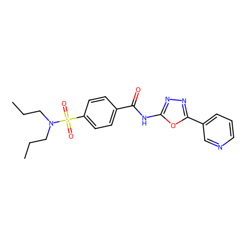 4-(dipropylsulfamoyl)-N-(5-pyridin-3-yl-1,3,4-oxadiazol-2-yl)benzamide structure