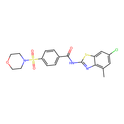 N-(6-chloro-4-methylbenzo[d]thiazol-2-yl)-4-(morpholinosulfonyl)benzamide structure