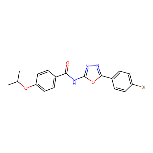 N-(5-(4-bromophenyl)-1,3,4-oxadiazol-2-yl)-4-isopropoxybenzamide structure