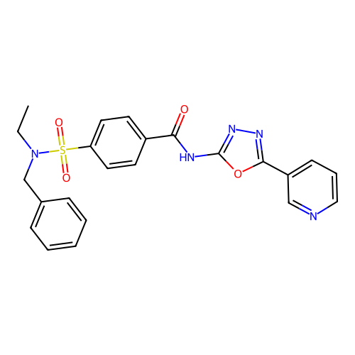 4-[benzyl(ethyl)sulfamoyl]-N-(5-pyridin-3-yl-1,3,4-oxadiazol-2-yl)benzamide structure