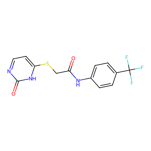 2-[(2-oxo-1H-pyrimidin-6-yl)sulfanyl]-N-[4-(trifluoromethyl)phenyl]acetamide structure