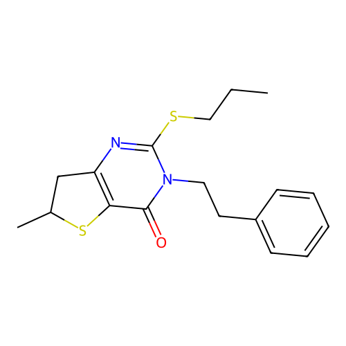 6-methyl-3-phenethyl-2-(propylthio)-6,7-dihydrothieno[3,2-d]pyrimidin-4(3H)-one structure