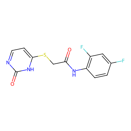 N-(2,4-difluorophenyl)-2-[(2-oxo-1H-pyrimidin-6-yl)sulfanyl]acetamide structure