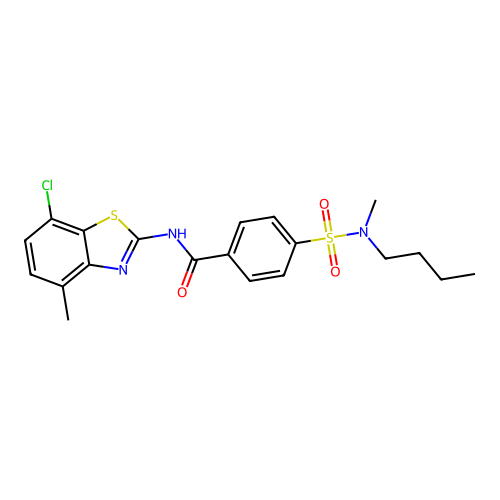 4-[butyl(methyl)sulfamoyl]-N-(7-chloro-4-methyl-1,3-benzothiazol-2-yl)benzamide structure