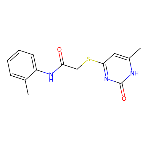 2-((6-methyl-2-oxo-1,2-dihydropyrimidin-4-yl)thio)-N-(o-tolyl)acetamide structure