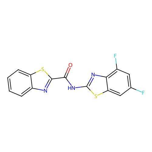 N-(4,6-difluoro-1,3-benzothiazol-2-yl)-1,3-benzothiazole-2-carboxamide structure