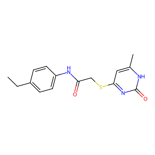 N-(4-ethylphenyl)-2-[(6-methyl-2-oxo-1H-pyrimidin-4-yl)sulfanyl]acetamide structure