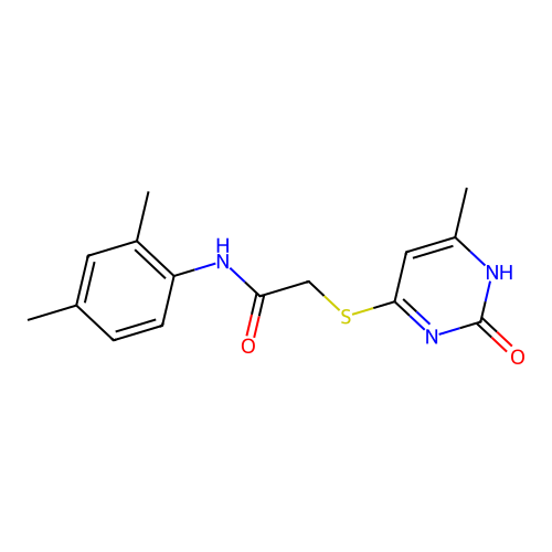 N-(2,4-dimethylphenyl)-2-[(6-methyl-2-oxo-1H-pyrimidin-4-yl)sulfanyl]acetamide structure